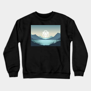 Sad Sunset Polyhedral D20 Dice Sun RPG Landscape Crewneck Sweatshirt